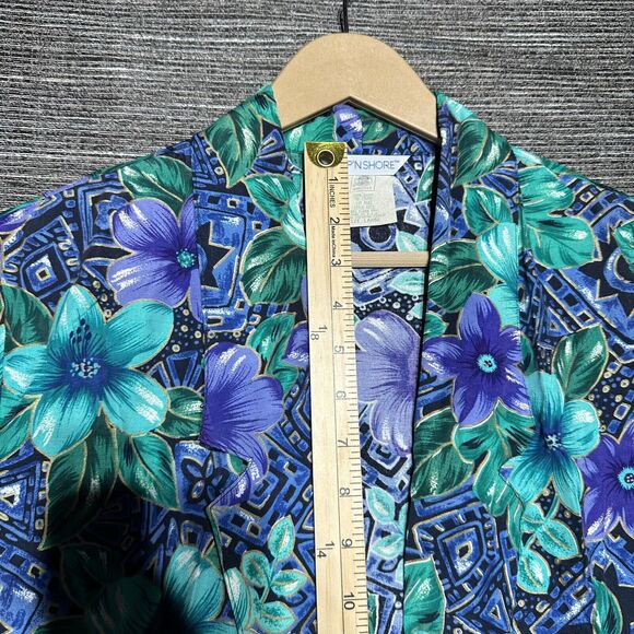 Ship N Shore Vintage Blazer Women's L Blue Green Single Button Made in USA - Picture 5 of 13